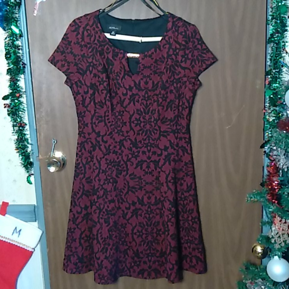 Black and maroon dress
